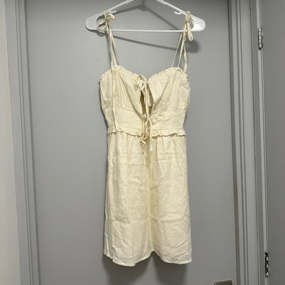 Forever21 Coquette Cream Tie-Front Sundress NWT